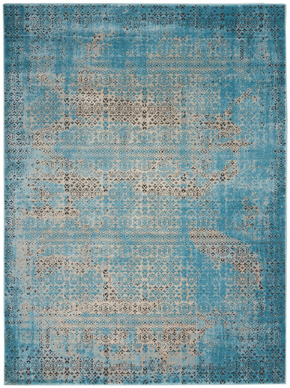 Nourison Home Karma KRM01 Blue Traditional Power-loomed Rug