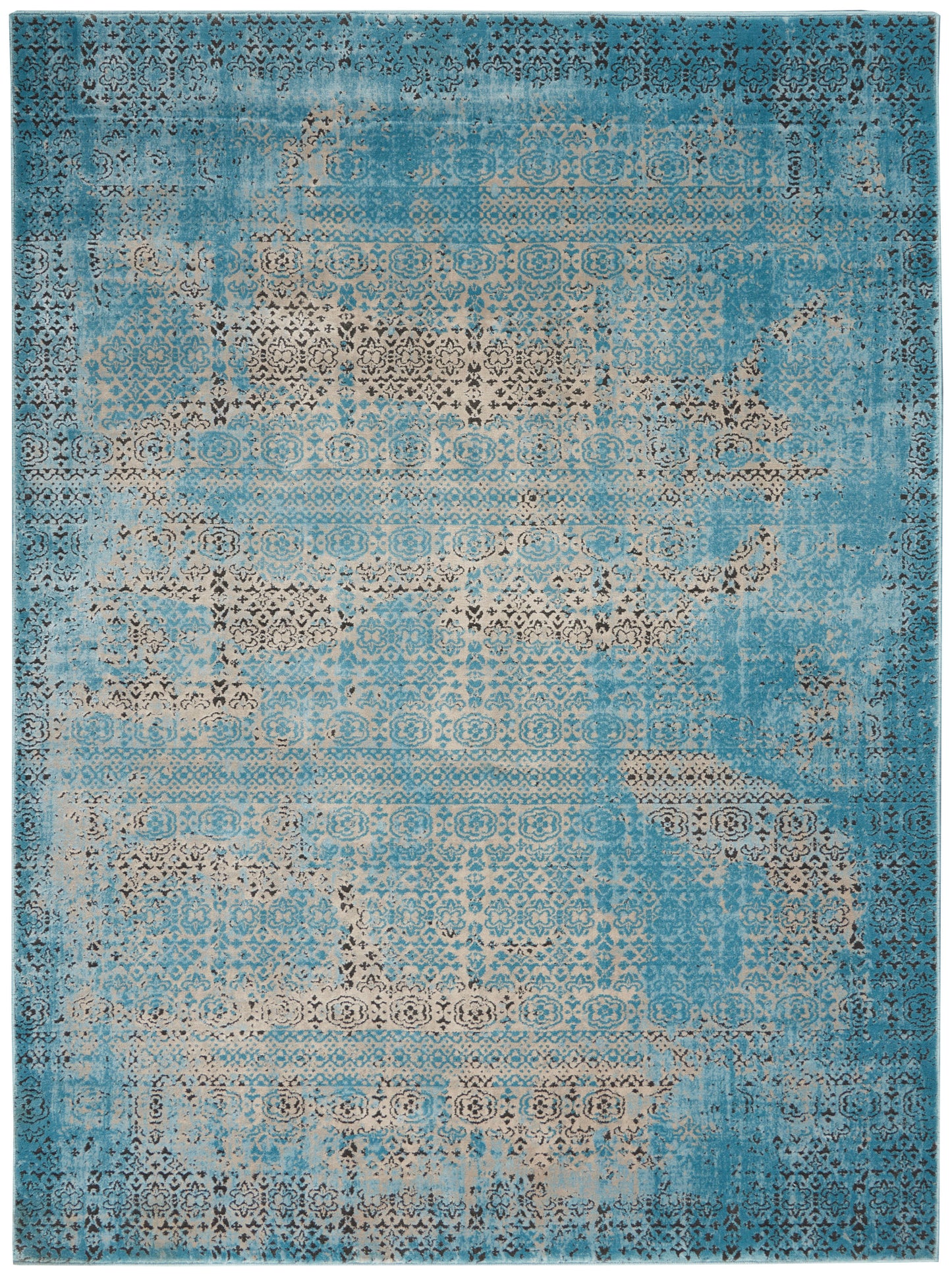 Nourison Home Karma KRM01 Blue Traditional Power-loomed Rug