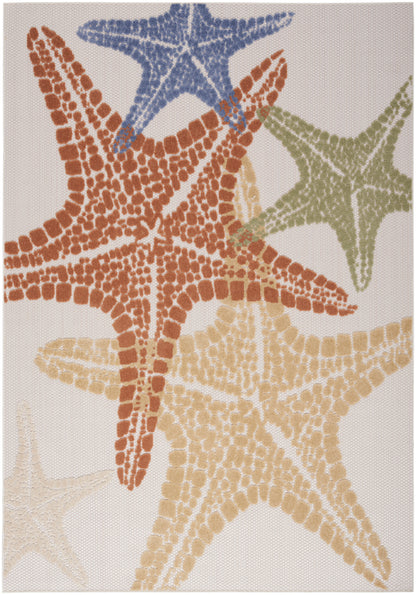 Nourison Home Aloha ALH28 Ivory Multicolor Contemporary Power-loomed Rugs