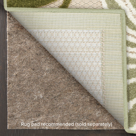 Nourison Home Aloha  Ivory Green  Contemporary