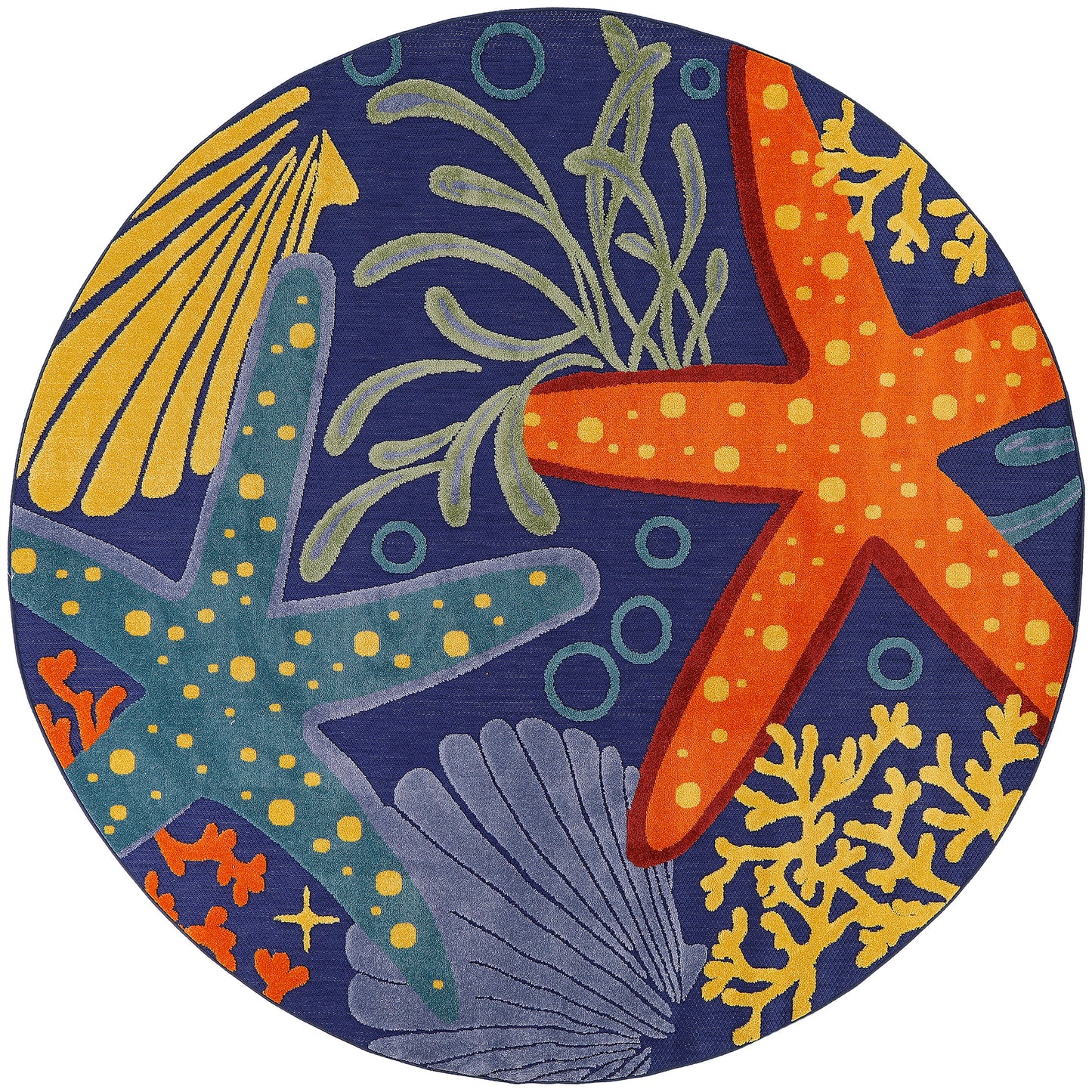 Nourison Home Aloha ALH24 Navy Multicolor Contemporary Power-loomed Rugs