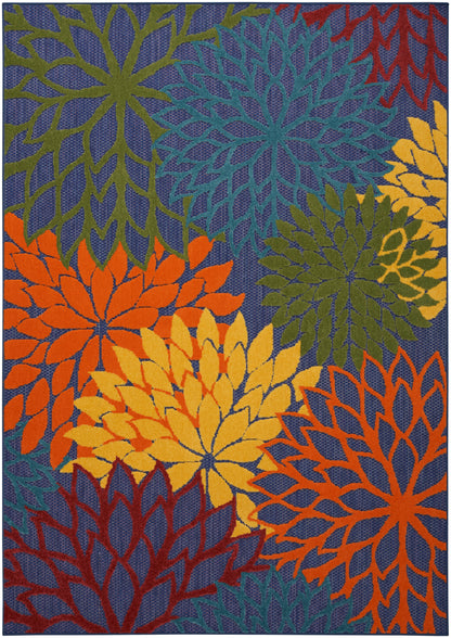 Nourison Home Aloha ALH05 Navy Multicolor Contemporary Power-loomed Rugs