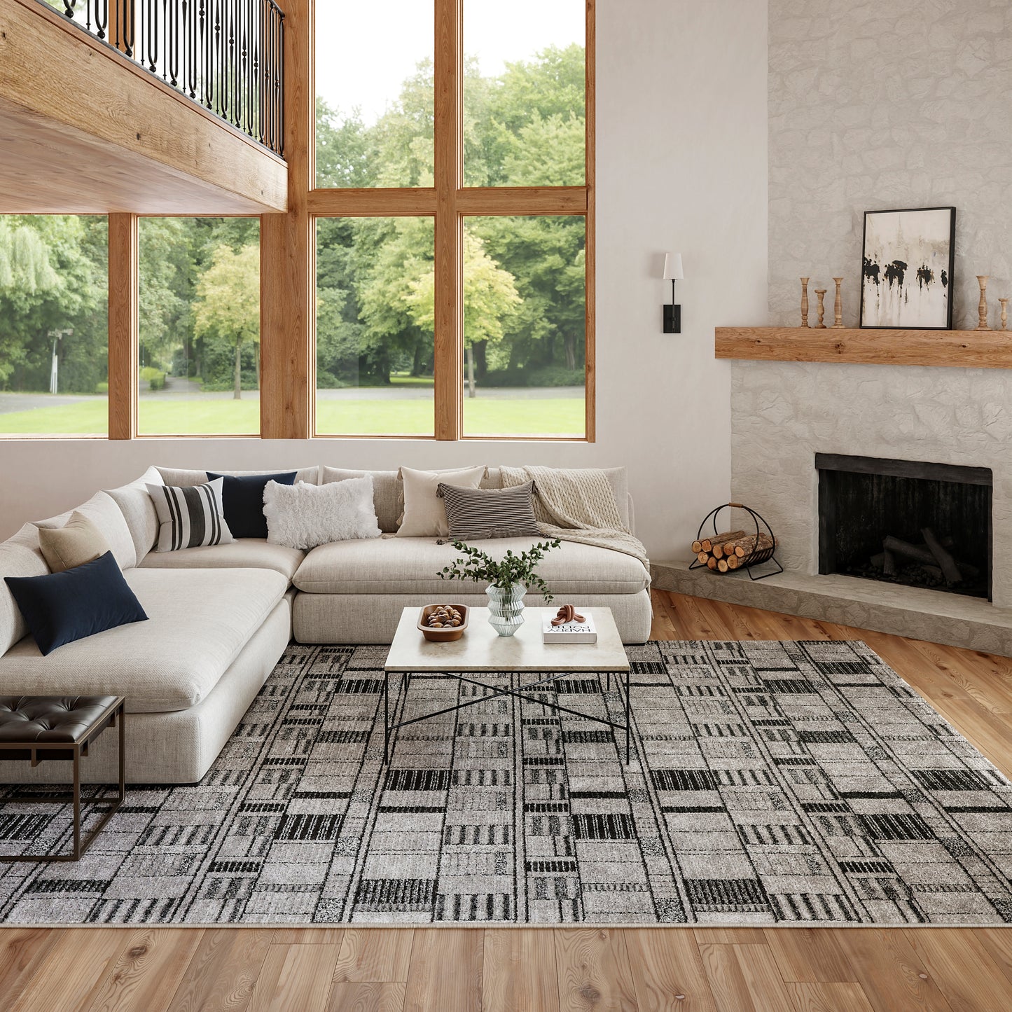 Nourison Home Nordic  Black Grey  Contemporary