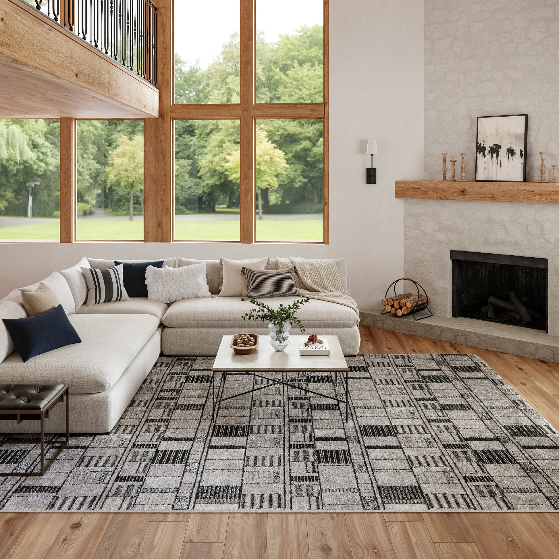 Nourison Home Nordic  Black Grey  Contemporary