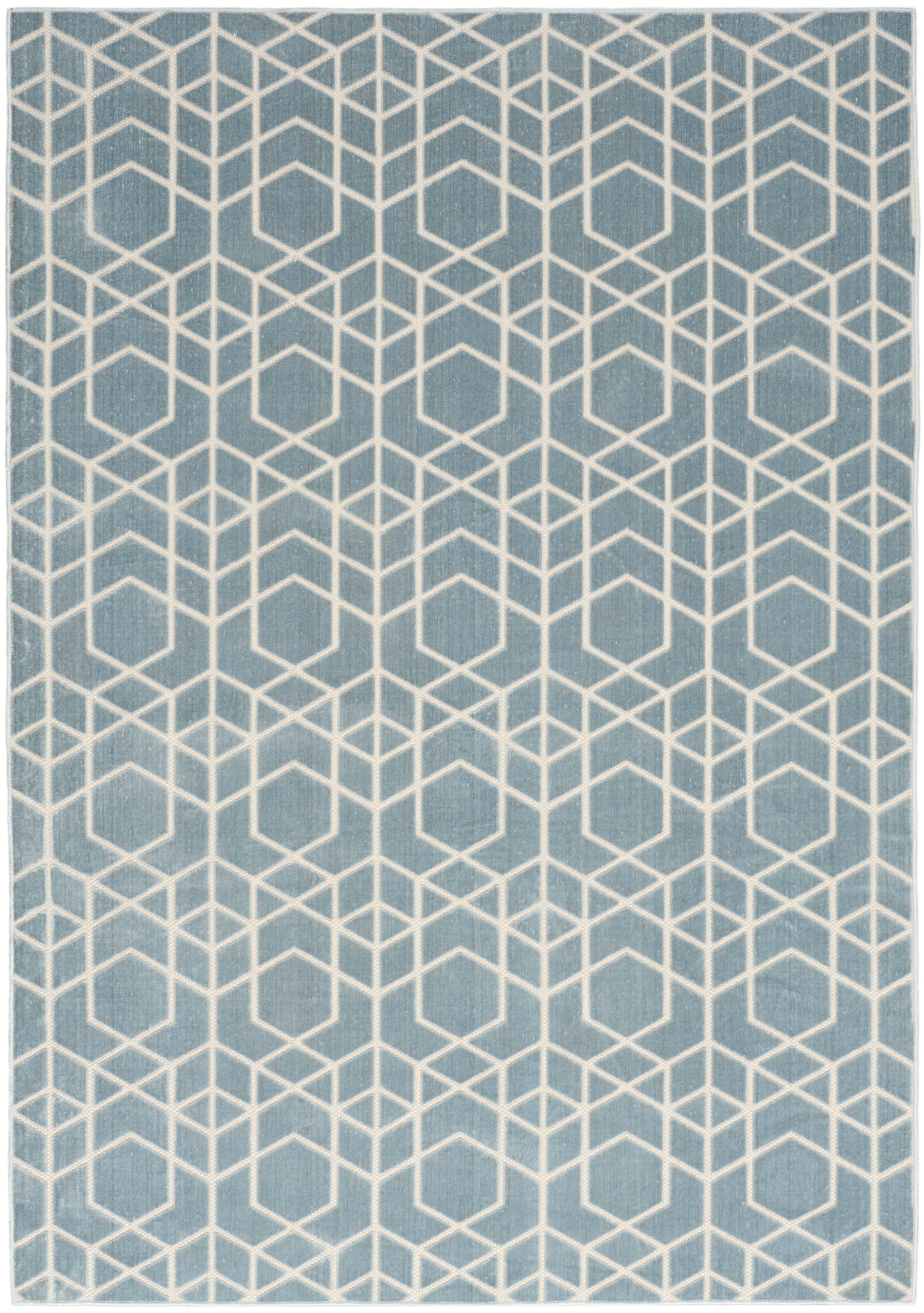 Nourison Home Washable Charm WCH01 Blue Ivory Contemporary Machine Woven Rug