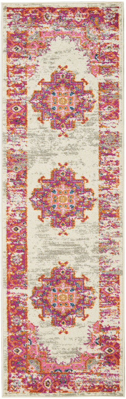 Nourison Home Passion PSN03 Ivory Fuchsia Transitional Power-loomed Rugs