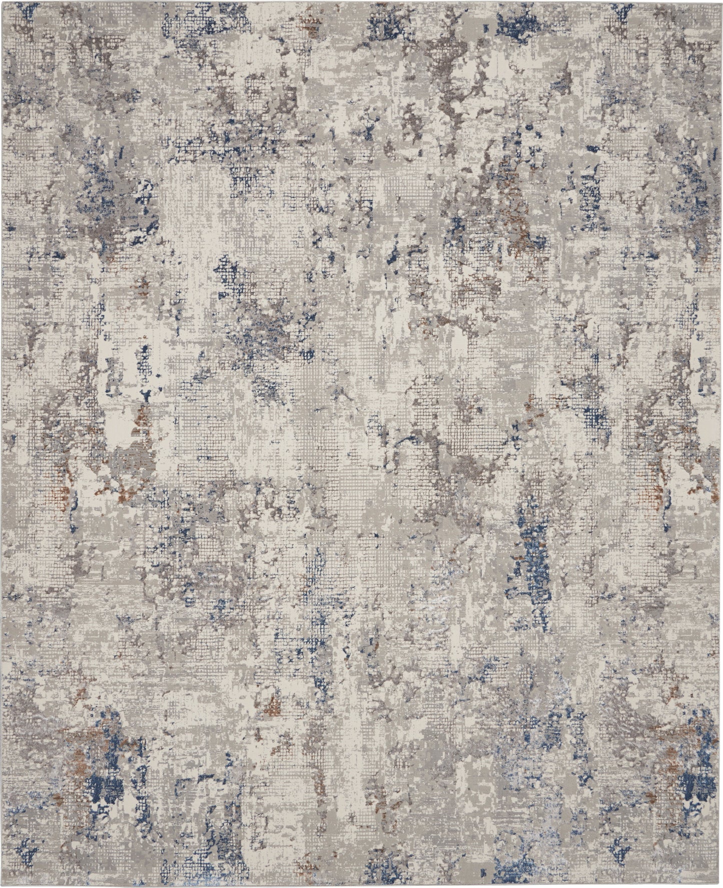 Nourison Home Royal Terrace  White Blue  Contemporary