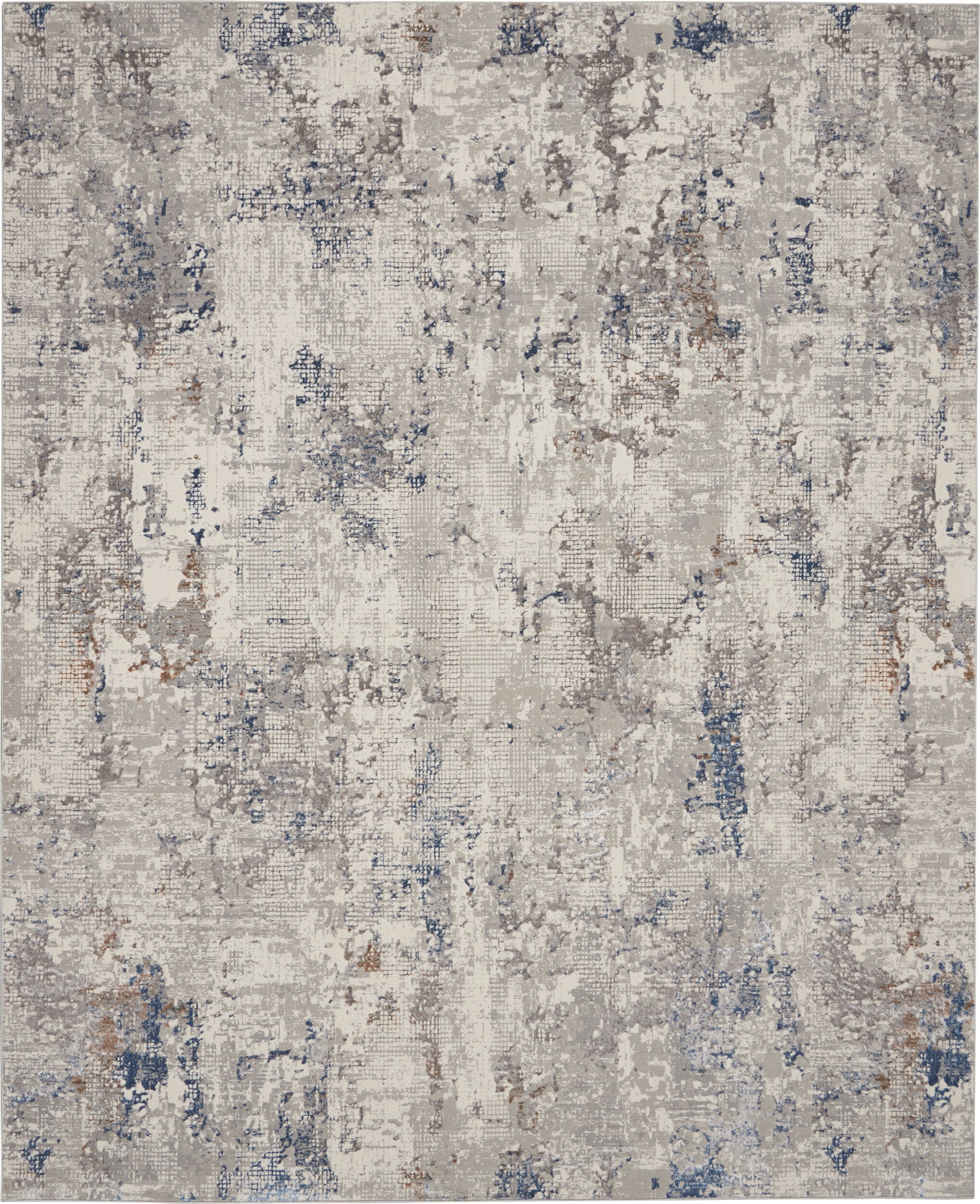 Nourison Home Royal Terrace  White Blue  Contemporary