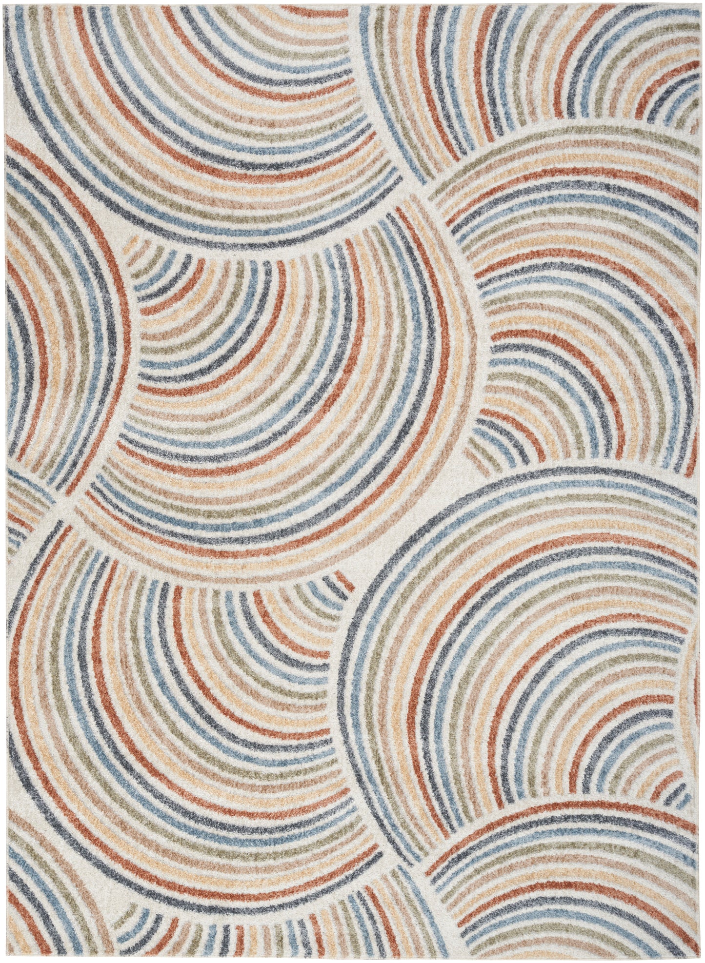 Nourison Home Astra Machine Washable ASW08 Ivory Multicolor Contemporary Power-loomed Rug