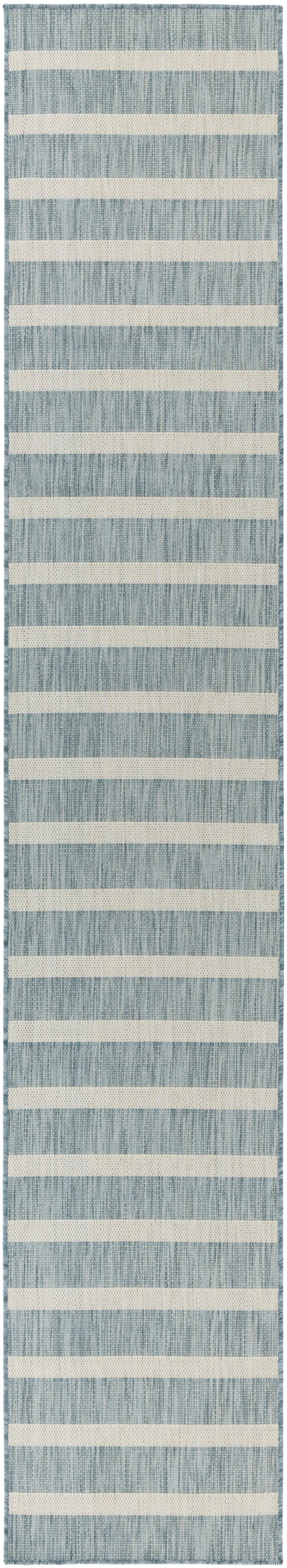 Nourison Home Positano POS03 Aqua Ivory Contemporary Power-loomed Rug