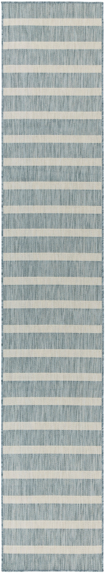 Nourison Home Positano POS03 Aqua Ivory Contemporary Power-loomed Rug