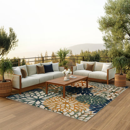 Nourison Home Aloha  Blue Green  Contemporary