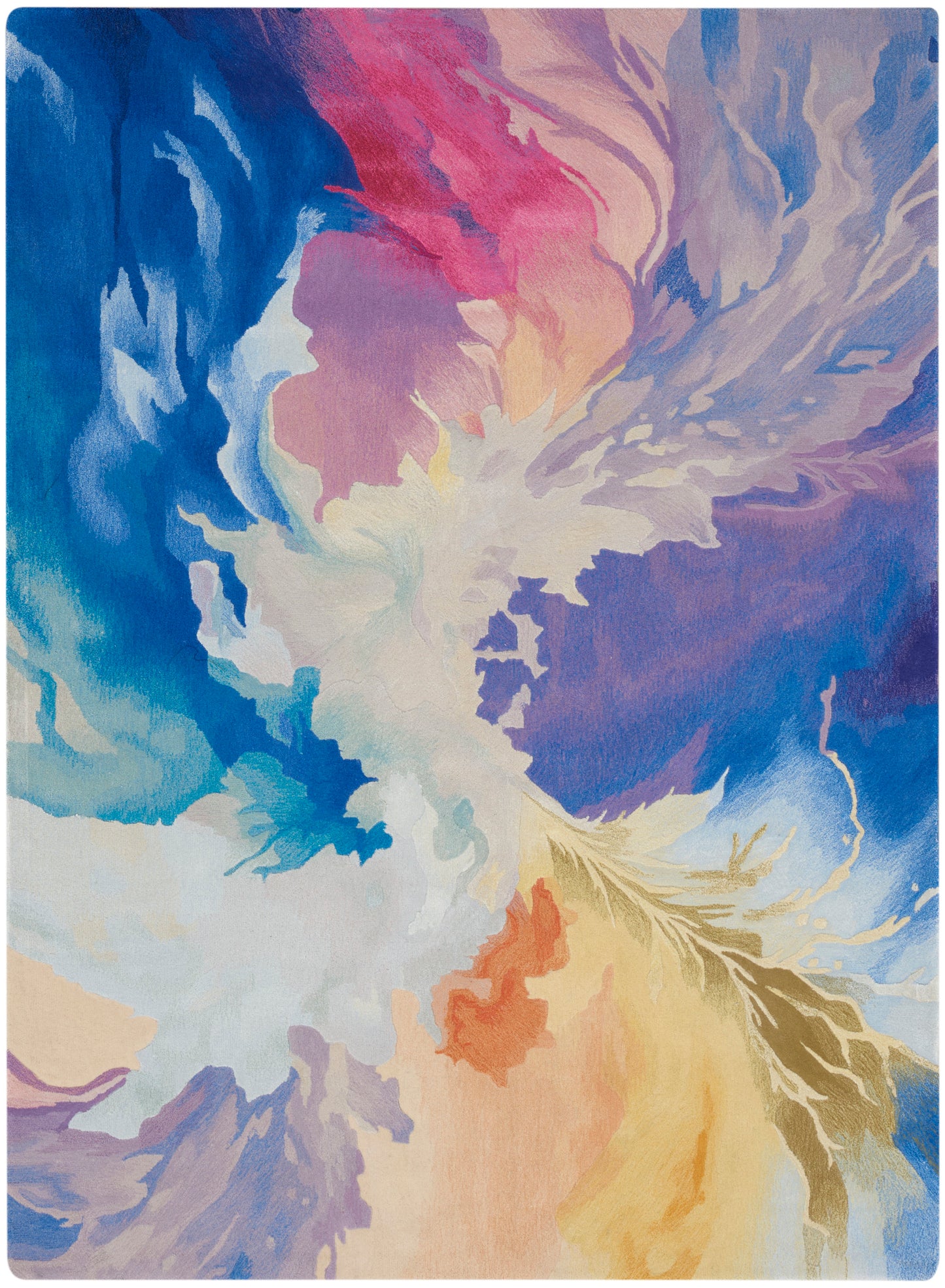 Nourison Home Prismatic PRS37 Blue Multicolor Contemporary Hand Tufted Rug