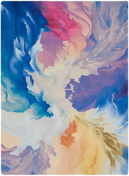 Nourison Home Prismatic PRS37 Blue Multicolor Contemporary Hand Tufted Rug