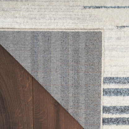 Nourison Home Astra Machine Washable  Ivory Blue  Contemporary