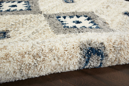 Nourison Home Oslo Shag  Ivory Blue  Contemporary