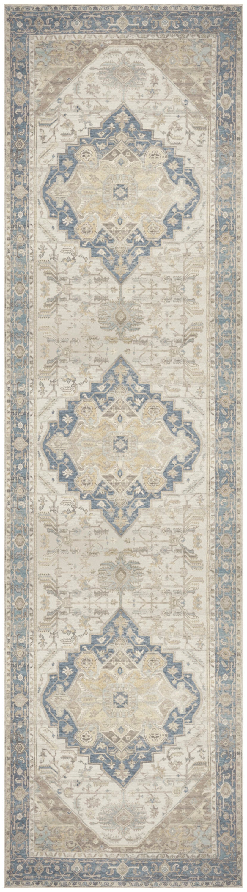 Nourison Home Vintage Washables VWS13 Blue Green Traditional Flat Weave Rug