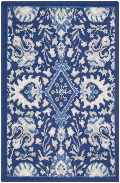 Nourison Home Whimsicle WHS10 Navy Multicolor Traditional Power-loomed Rug