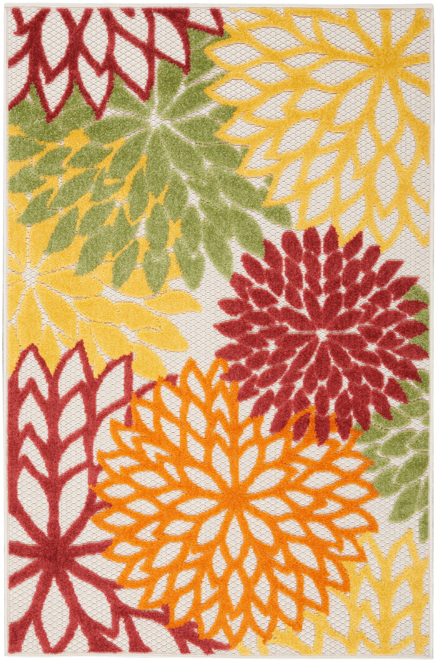 Nourison Home Aloha ALH05 Red Multicolor Contemporary Power-loomed Rugs