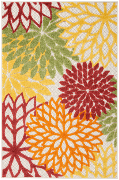 Nourison Home Aloha ALH05 Red Multicolor Contemporary Power-loomed Rugs