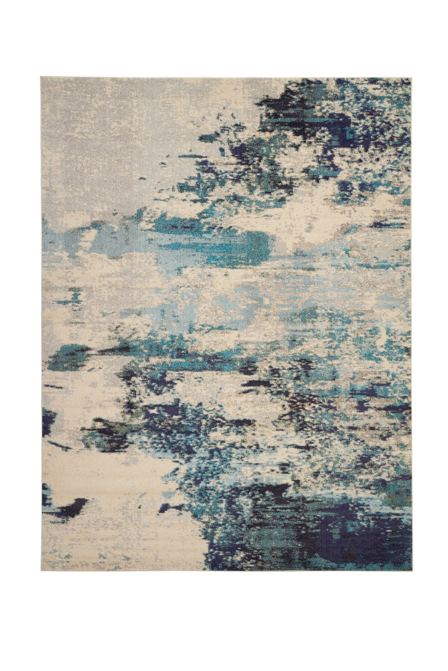 Nourison Home Celestial CES02 Ivory Teal Blue Contemporary Power-loomed Rugs