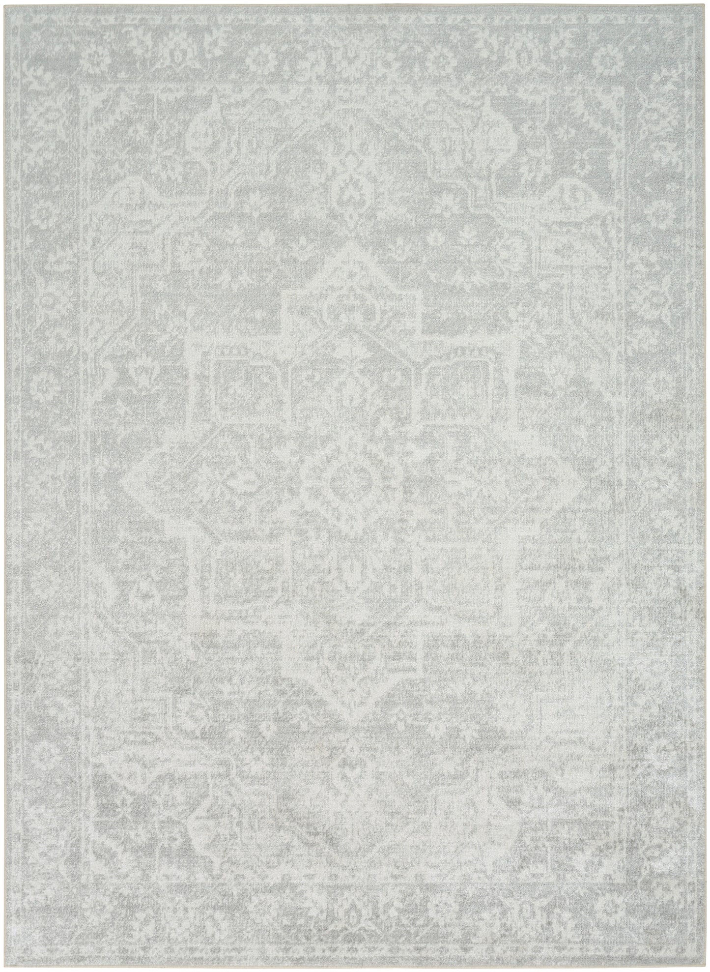 Nourison Home Astra Machine Washable ASW12 Grey Traditional Power-loomed Rug