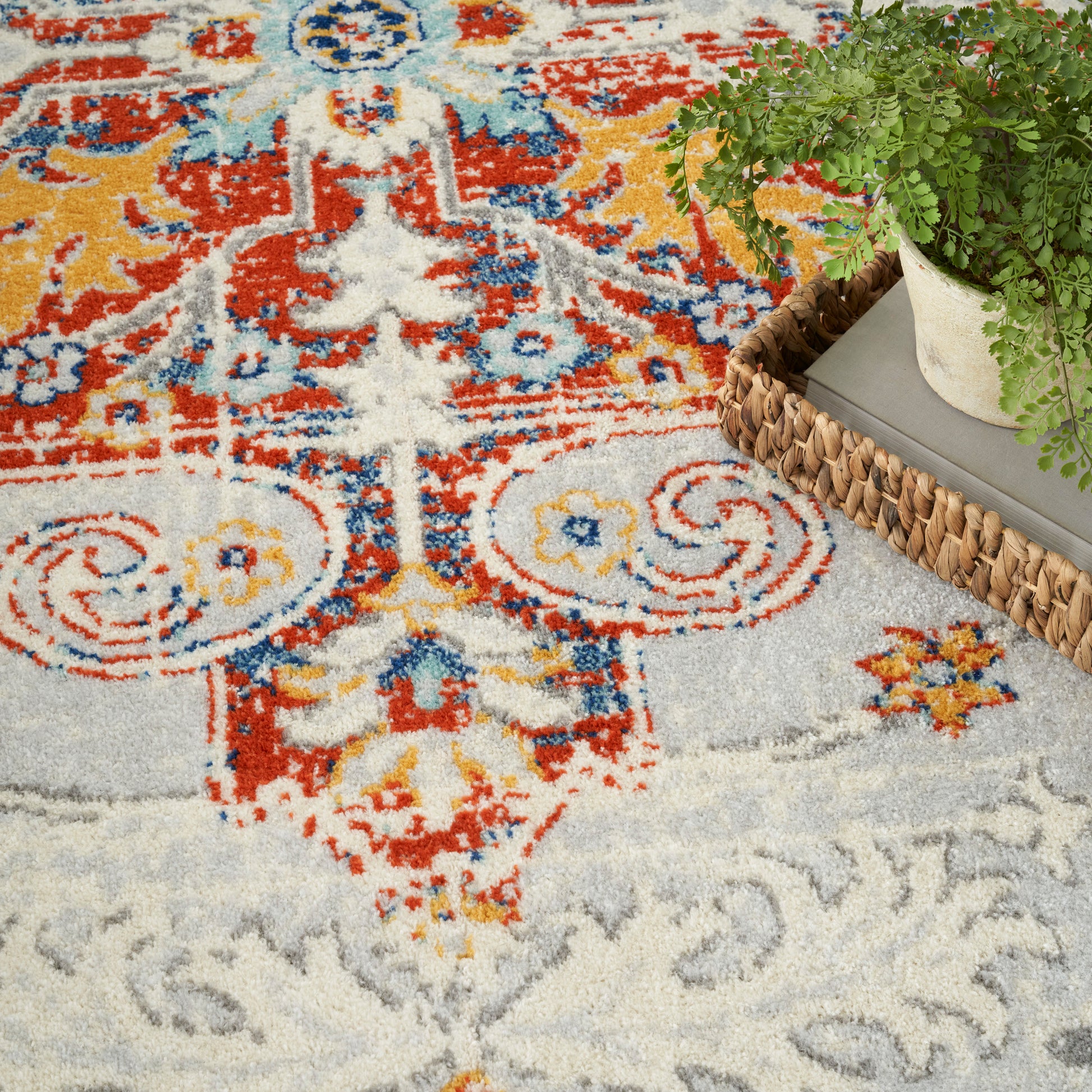 Nourison Home Passion  Grey Multicolor  Traditional
