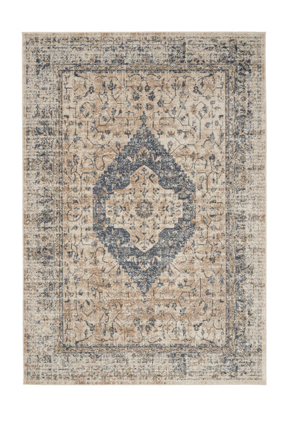 Nourison Home Malta MAI11 Ivory Blue Traditional Power-loomed Rug