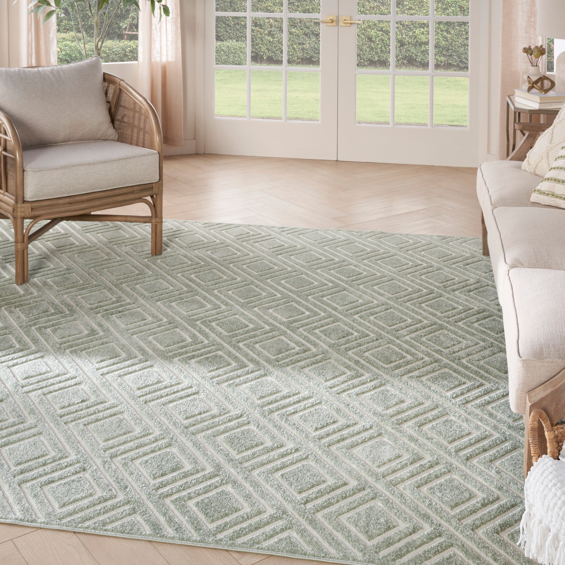 Nourison Home Care Free  Green  Contemporary