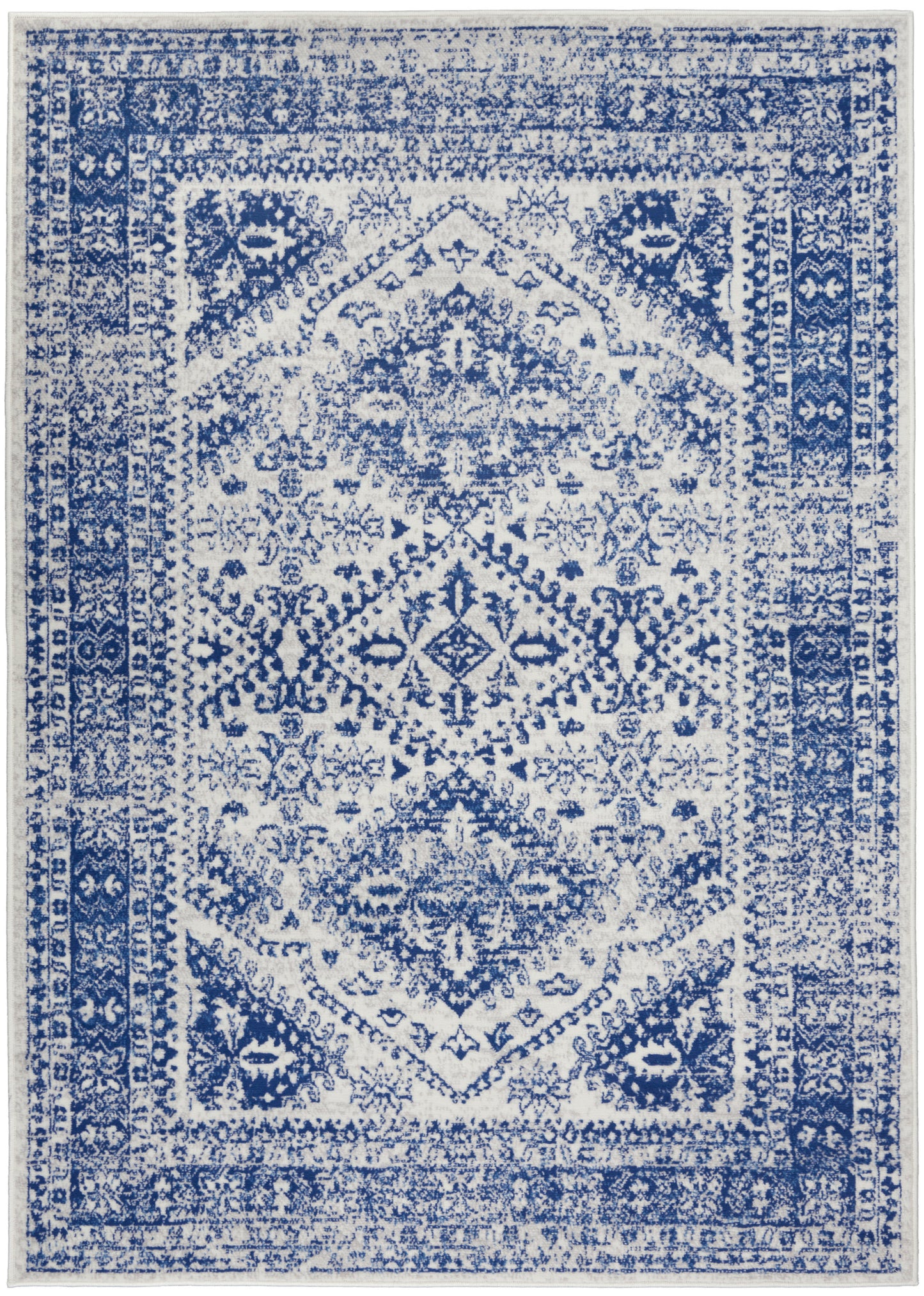 Nourison Home Whimsicle WHS15 Ivory Navy Transitional Power-loomed Rug