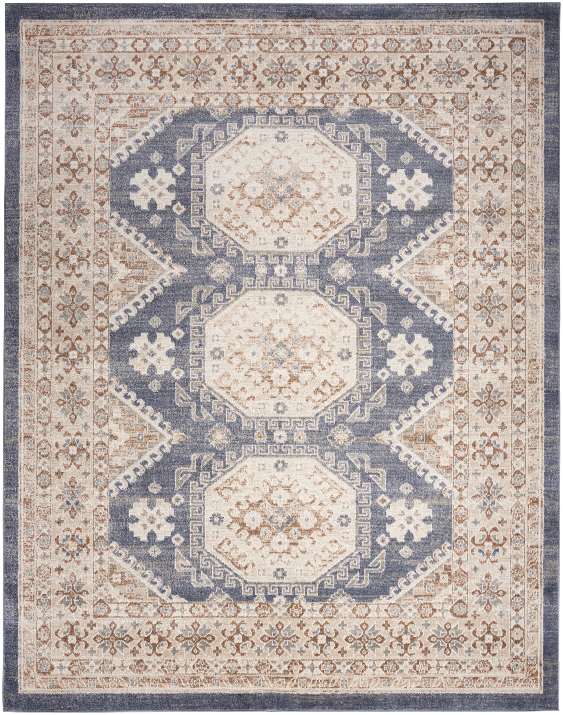Nourison Home Serenity Home  Ivory Blue  Traditional