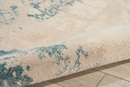 Nourison Home Maxell  Ivory Teal  Contemporary