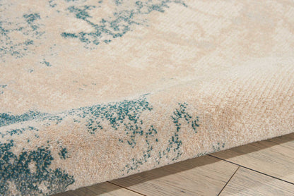 Nourison Home Maxell  Ivory Teal  Contemporary