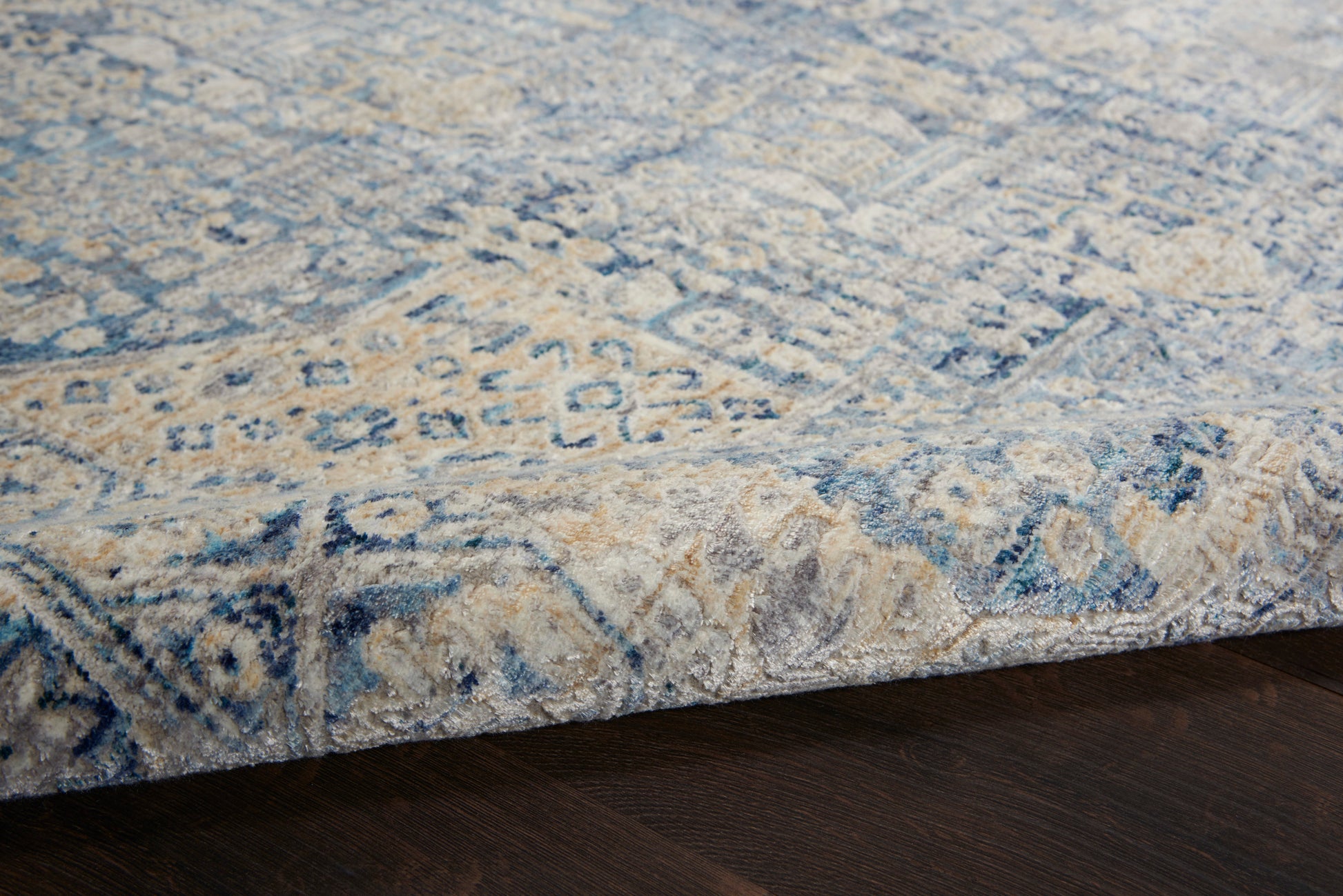 Nourison Home Lustrous Weave  Blue Ivory  