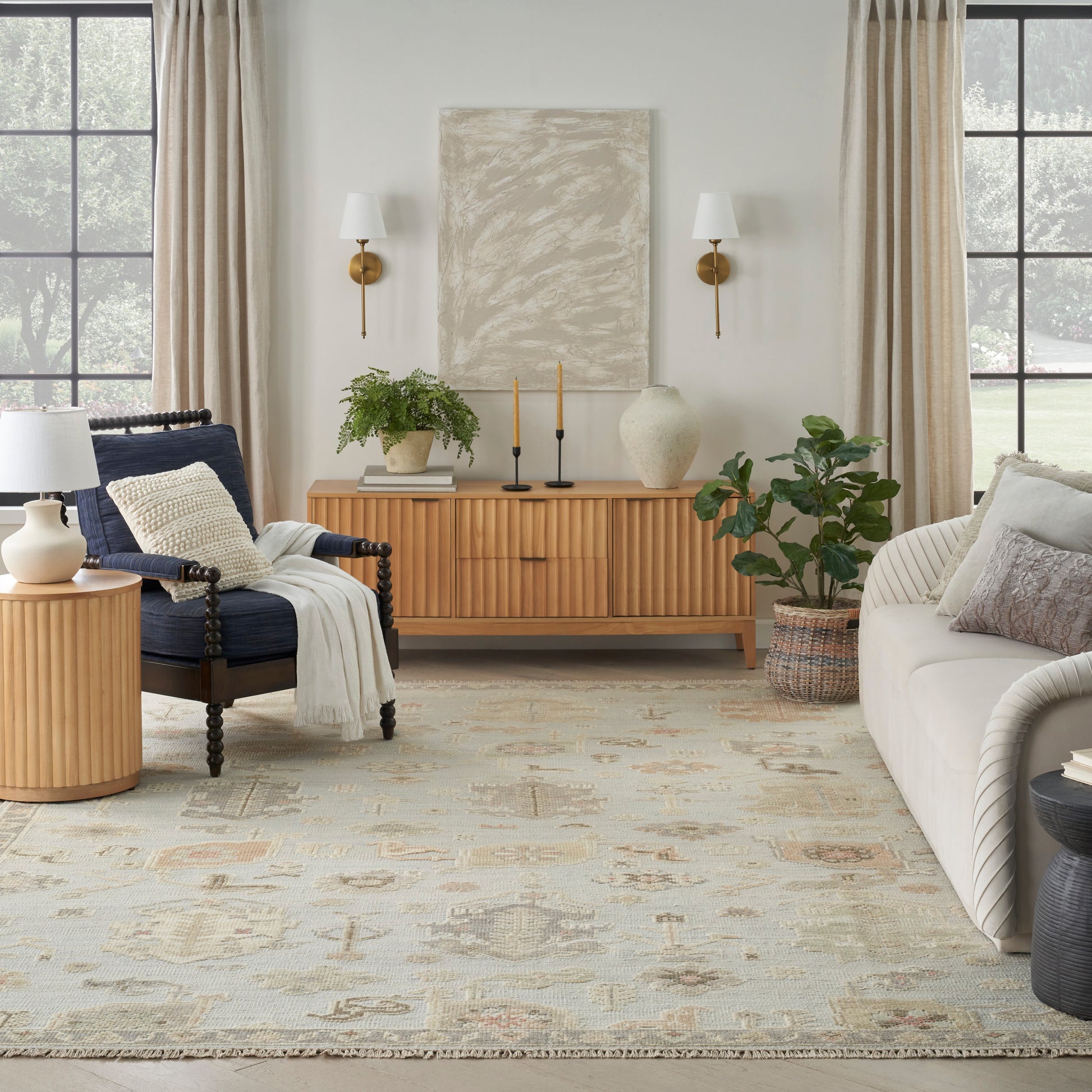 Nourison Home Whispers  Light Blue  Traditional