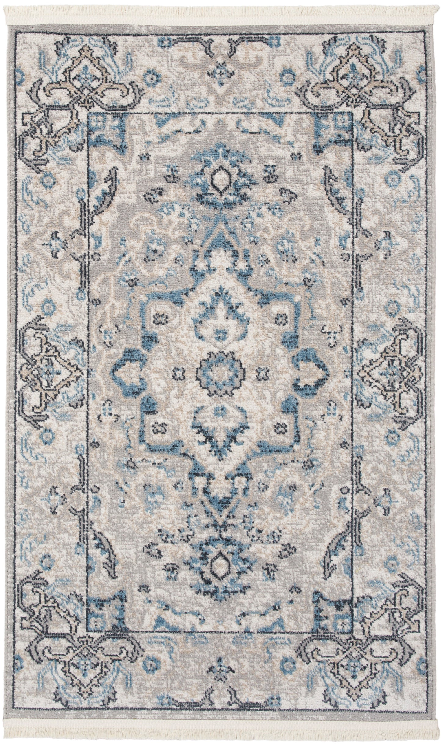 Nourison Home Carina CNA02 Grey Blue Transitional Power-loomed Rug