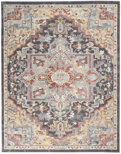 Nourison Home Soraya SOR04 Charcoal Multi Traditional Power-loomed Rug
