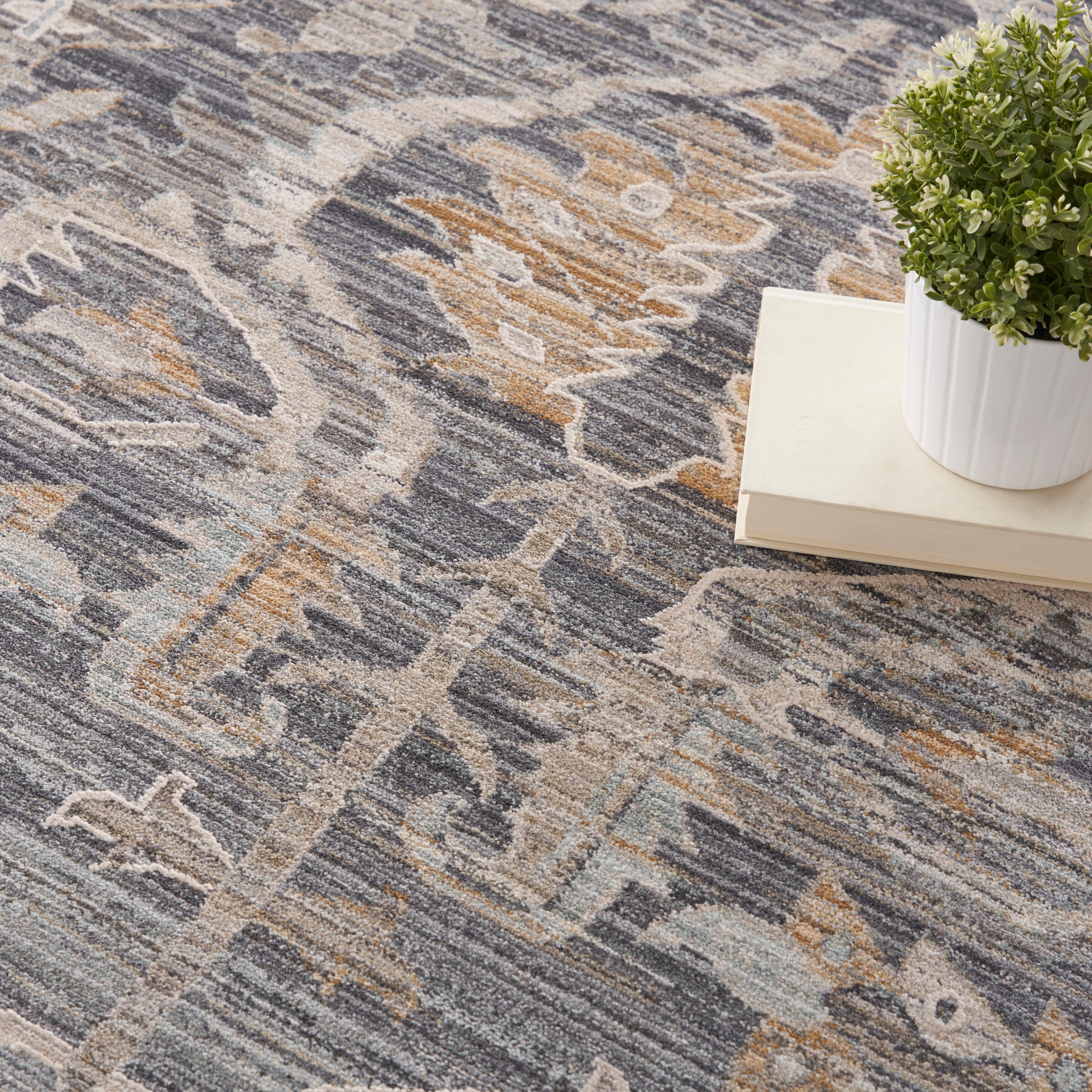 Nourison Home Lynx  Navy Multicolor  Transitional