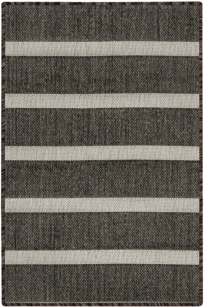Nourison Home Positano POS03 Black Ivory Contemporary Power-loomed Rug