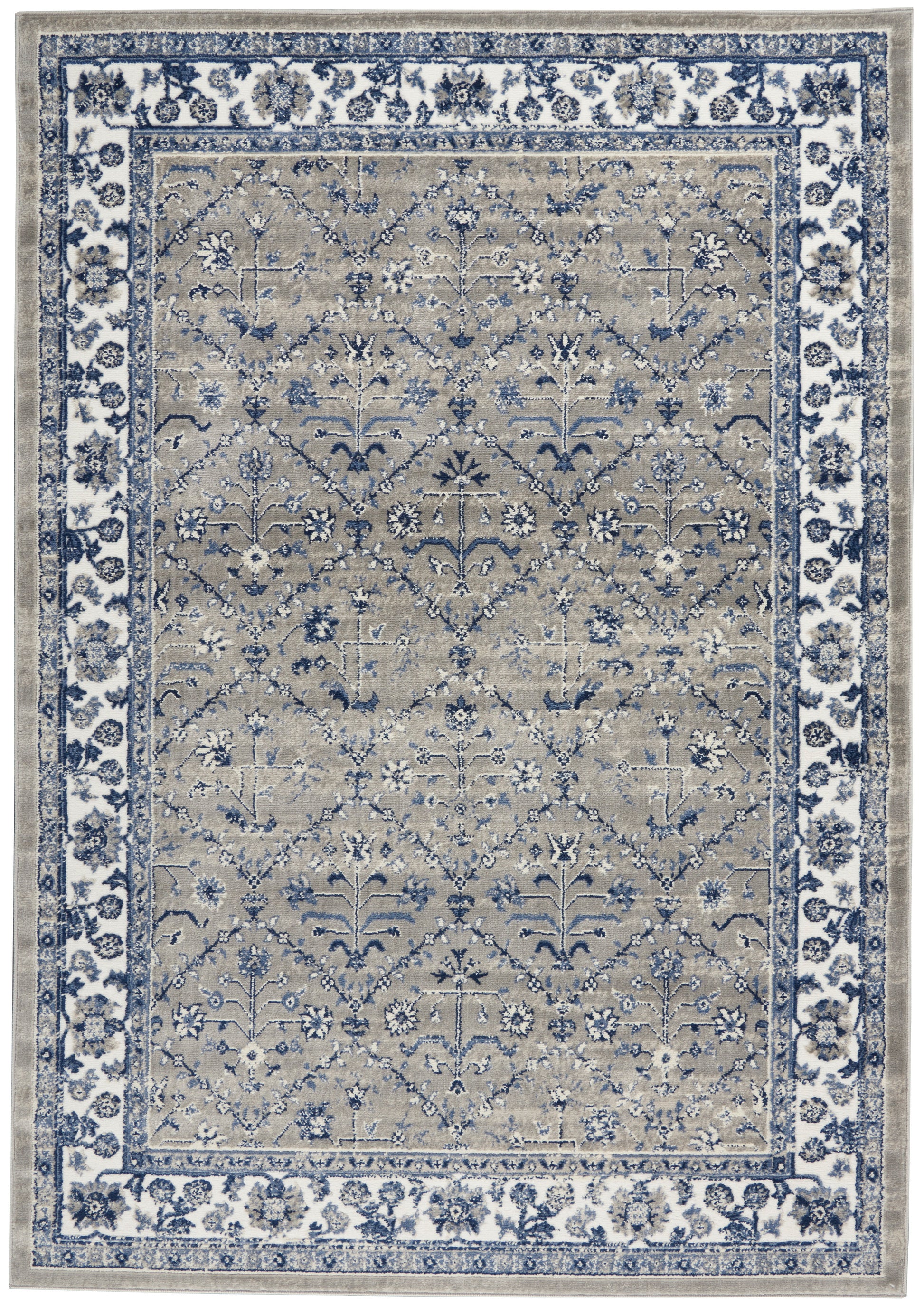 Nourison Home Cyrus  Ivory Navy  Traditional