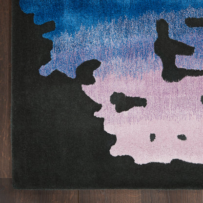 Nourison Home Prismatic  Black Multicolor  Contemporary