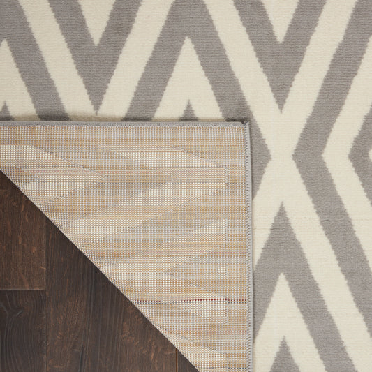 Nourison Home Grafix  White Grey  Contemporary