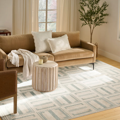 Nourison Home Nordic  Ivory Blue  Contemporary