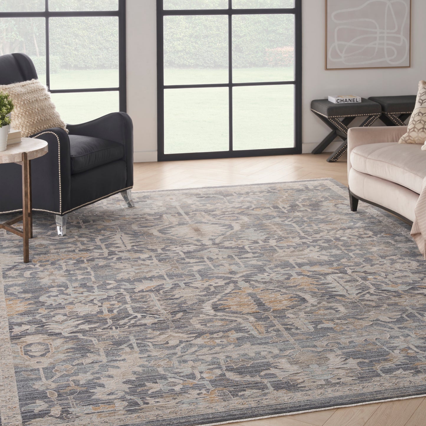 Nourison Home Lynx  Navy Multicolor  Transitional