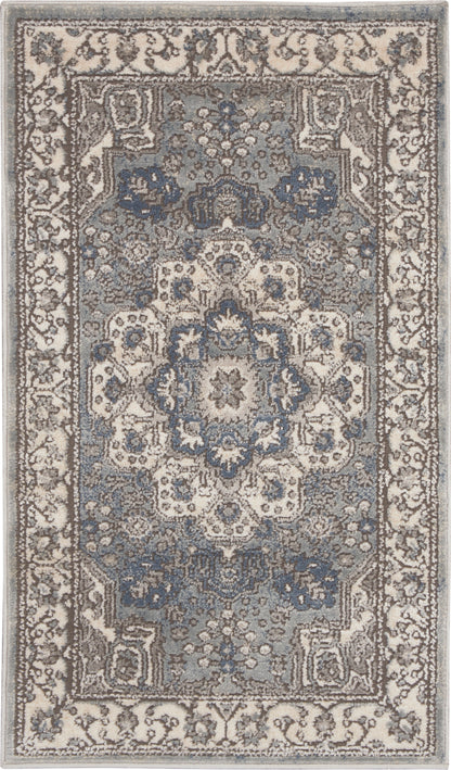 Nourison Home Quarry QUA07 Grey Ivory Transitional Power-loomed Rugs