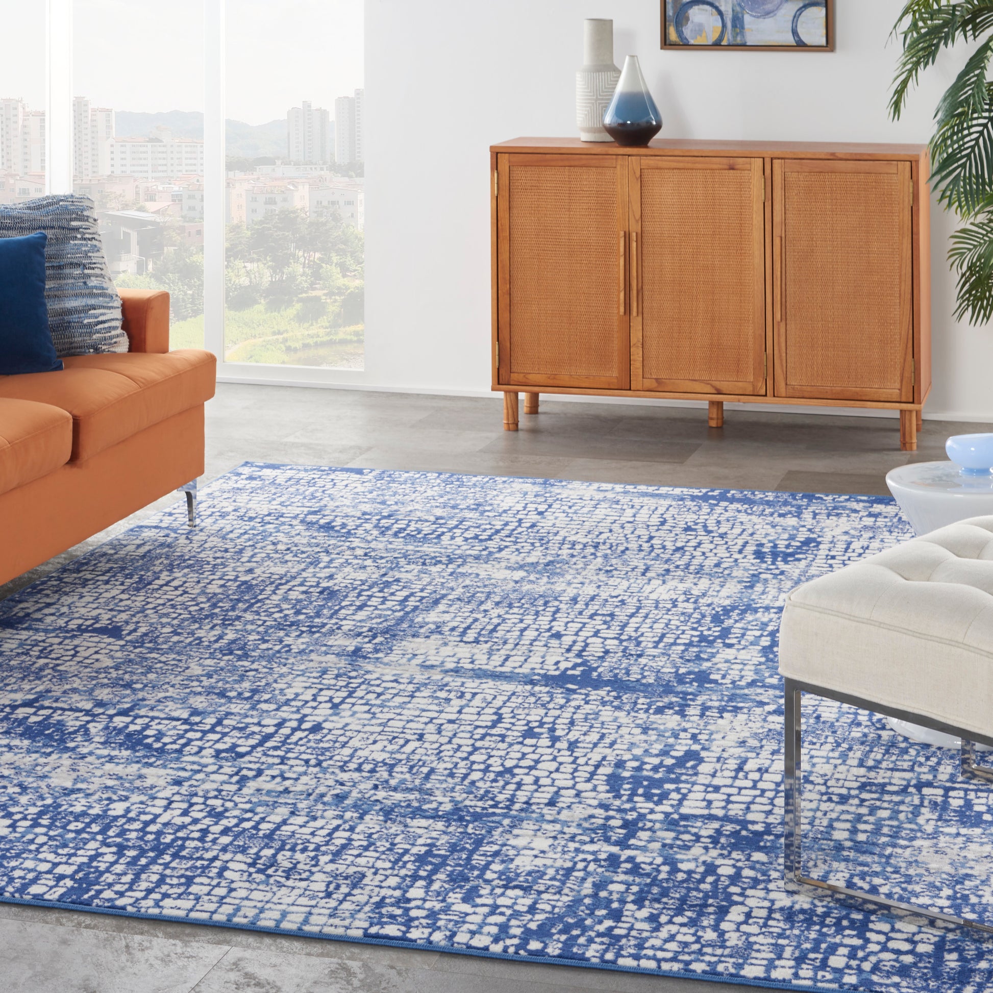 Nourison Home Whimsicle  Ivory Navy  Contemporary