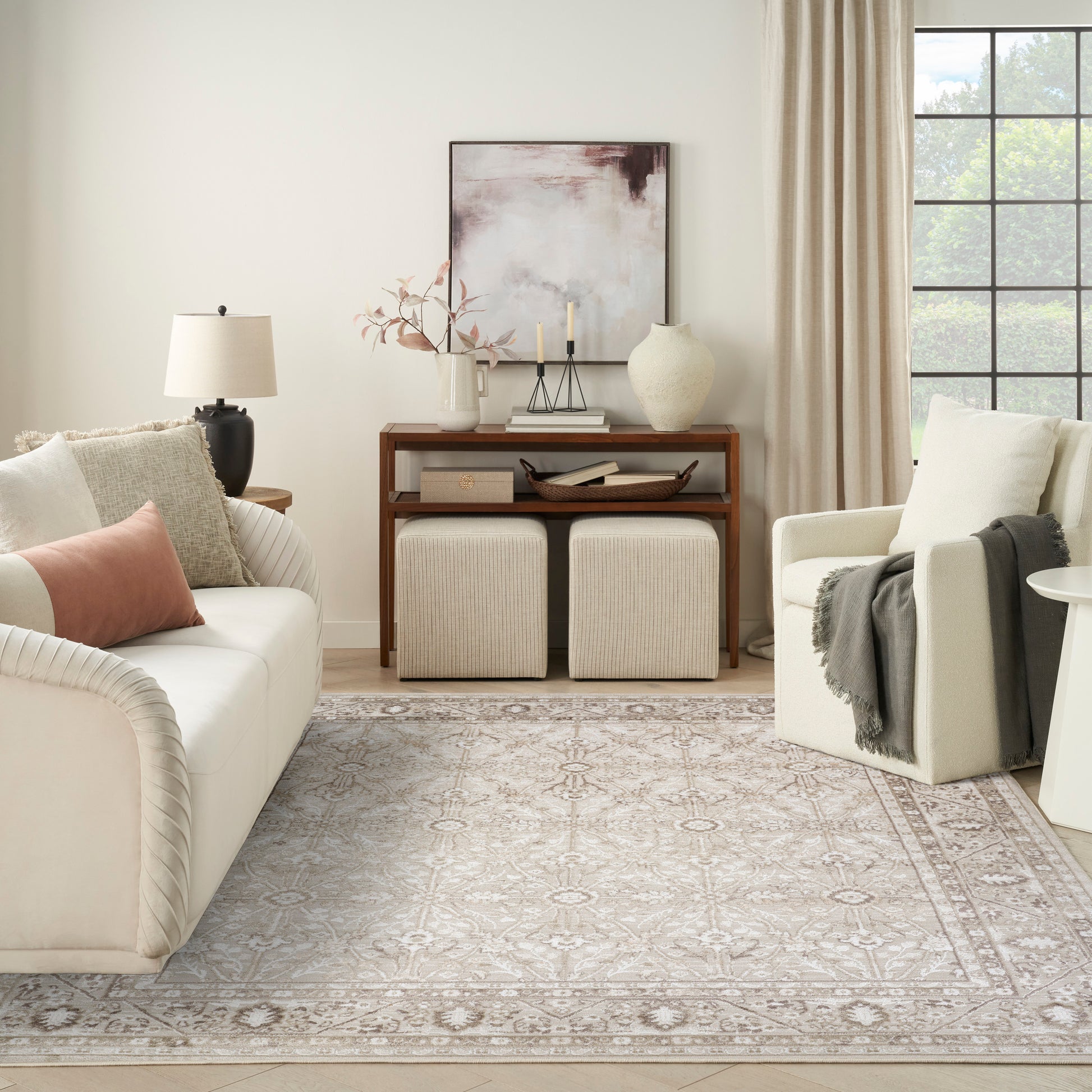 Nourison Home Dekor  Ivory Brown  Traditional