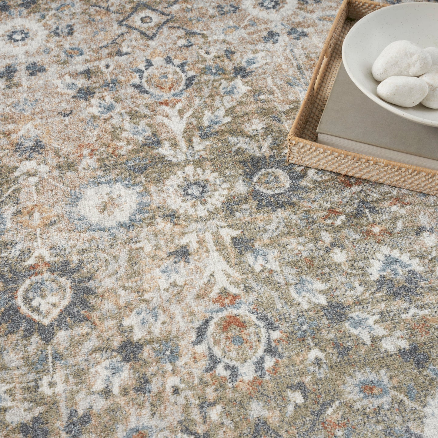 Nourison Home Astra Machine Washable  Gold Grey  Traditional