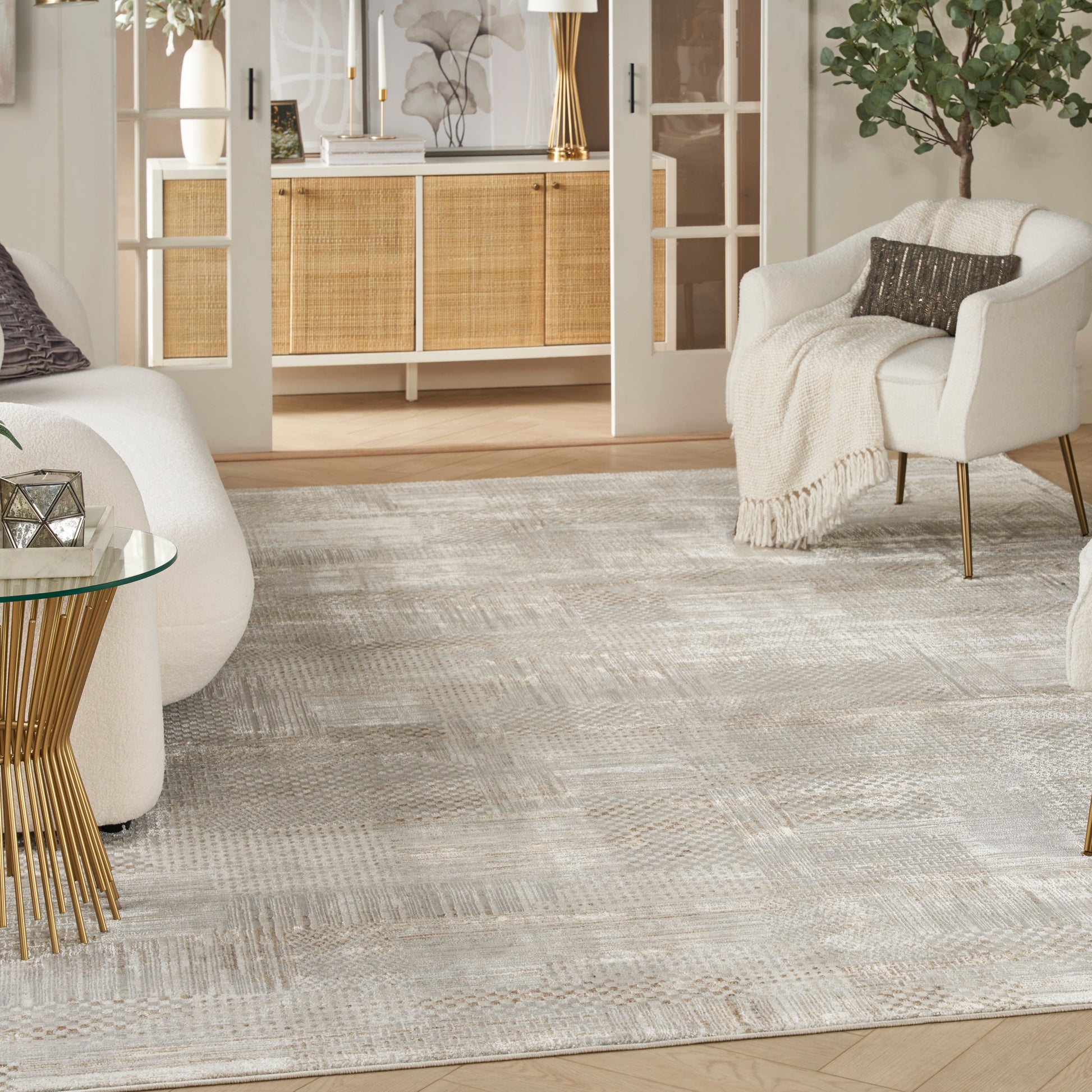 Nourison Home Glitz  Silver Grey  Contemporary