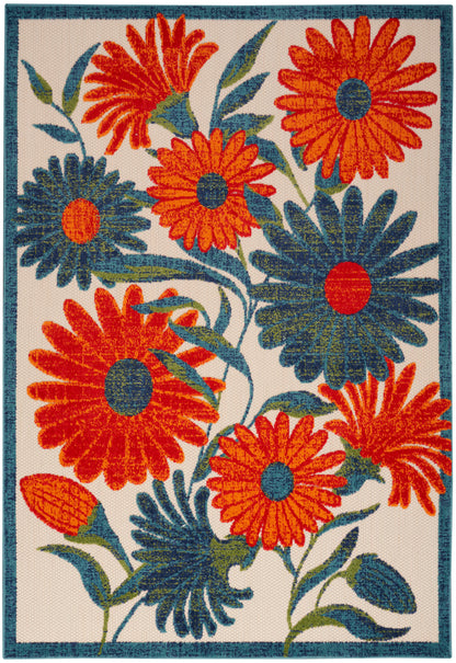 Nourison Home Aloha ALH33 Ivory Multicolor Contemporary Power-loomed Rugs